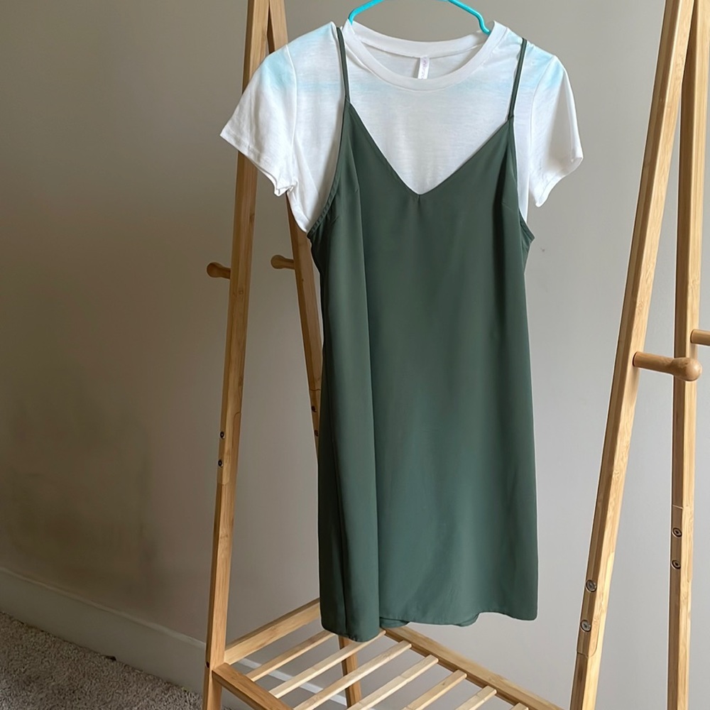 Tank top dress with built in shirt
